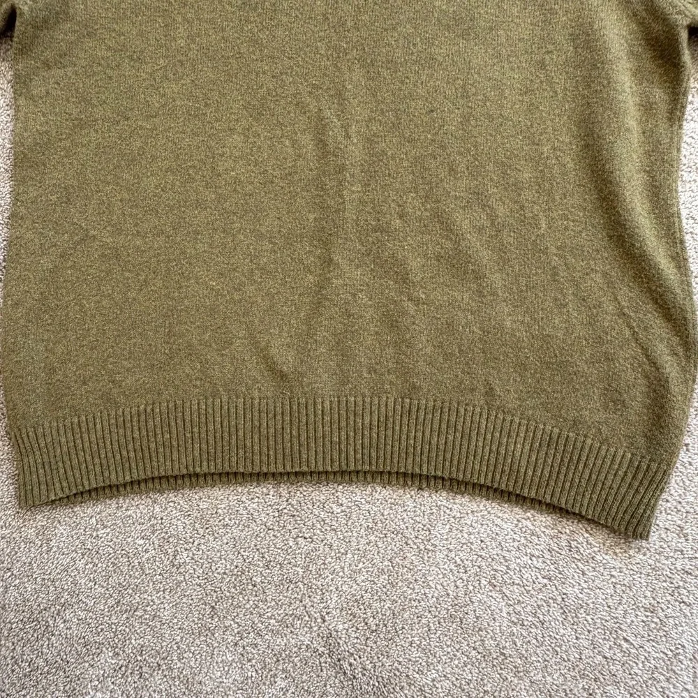 Sundance Cotton‎ Blend Quarter Zip Sweater Men's XXL Olive Green Wool Blend EUC